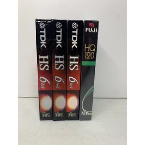 TDK Blank VHS Video Movie‎ Tape Vtg New Sealed Cassette 4 VHS 6 Hour T-120 Revue
